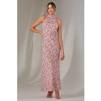 Jolie Moi Women's Chiffon Maxi Dress in Light Pink | Size: 18