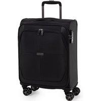 Gino Ferrari Omis Premium 22 Lightweight Soft Shell Suitcase Wheels Cabin Luggage in Black | Size: Small