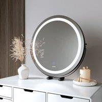 CARME HOME Riley Black Touch Sensor LED Light Mirror