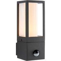 Netlighting Lantern Outdoor Wall Lamp Motion Sensor Textured Grey Paint IP44
