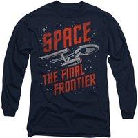 Star Trek Men's Space Travel Long Sleeve T-Shirt, Navy | Size: Small