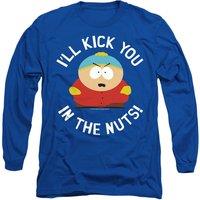 South Park Men's Kick You In The Nuts Long Sleeve T Shirt-Royal Blue in Royal | Size: 2XL