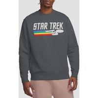 Star Trek Men's Rainbow Trail Crew Sweatshirt, Charcoal | Size: Medium