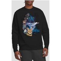 Star Trek Men's Feline Galaxy Crew Sweatshirt, Black | Size: Small