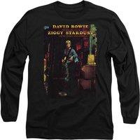 David Bowie Men's Ziggy Stardust Album Long Sleeve T-Shirt, Black | Size: Medium