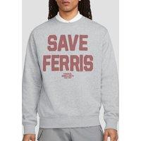 Paramount Home Entertainment Men's Ferris Bueller The Save Ferris Unisex Crew Sweatshirt, Athletic Heather in Light Grey | Size: XL