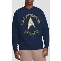 Star Trek Men's Collegiate Crew Sweatshirt, Navy | Size: Small