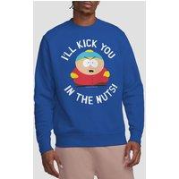 South Park Men's Kick You In The Nuts Crew Sweatshirt, Royal Blue | Size: Large