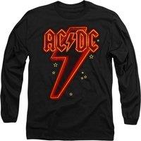 AC/DC Men's ACDC Neon Bolt Long Sleeve T-Shirt, Black | Size: 2XL
