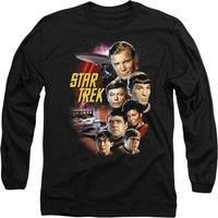 Star Trek Men's St Original The Classic Crew Long Sleeve T-Shirt, Black | Size: XL