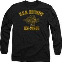 Star Trek Men's Defiant Athletic Long Sleeve T-Shirt, Black | Size: XL