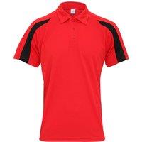 AWDis Men's Just Cool Short Sleeve Contrast Panel Polo Shirt in Red | Size: 2XL