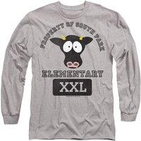 South Park Men's Cows Long Sleeve T Shirt-Athletic Heather in Light Grey | Size: 2XL