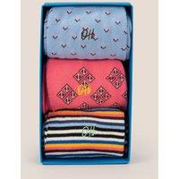 Oswin Hyde Men's Bank 3-Pack Cotton Socks