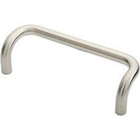 Loops Cranked Door Pull Handle 19mm Dia 225mm Fixing Centres Satin Steel in Metallics