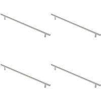 Loops 4x Round T Bar Cabinet Pull Handle 348 x 12mm 288mm Fixing Centres Chrome