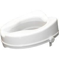 Loops Ergonomic Raised White Plastic Toilet Seat - 4 Inch Height - Easy Install