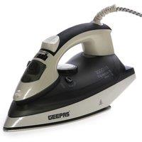 Geepas 2200W Steam Iron Dry & Wet Steam Press Ceramic Soleplate in Black
