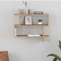 Decortie Paralel' Wall Mounted Modern Bookcase Display Unit 70cm in Natural | Size: 1 Pack