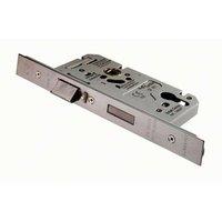 Loops DIN Euro Profile Escape Lock Square Forend 60mm Backset Satin Steel in Metallics
