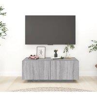 Berkfield Home TV Cabinet Grey Sonoma 100x35x40 cm Engineered Wood | Size: 100 x 35 x 40 cm