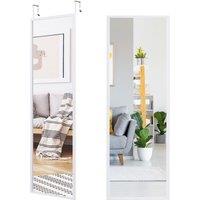Costway 2 IN1 Full Length Mirror Over the Door Dressing Mirror Wall Mounted Makeup in White