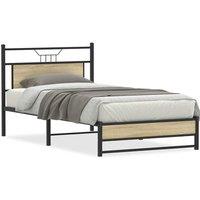 Berkfield Home Bed Frame without Mattress Sonoma Oak 107x203 cm Engineered Wood in Brown