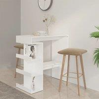 Berkfield Home Bar Table with Storage Rack White 100x50x101.5 cm Engineered Wood