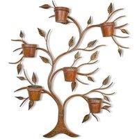 Inspirational Gifting Medium Plant Pot Wall Hanger in a Rustic Copper Finish 115cm Tall in Bronze