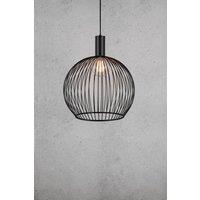 Nordlux Modern Indoor Pendant Light Black Metal E27 chrome socket - Mains Powered, IP20