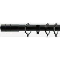 New Edge Blinds Matt Black 28mm Barrel Fixed Length Metal Curtain Pole in Jet Black | Size: 60 cm