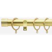 New Edge Blinds Brushed Gold 28mm End Cap Fixed Length Metal Curtain Pole | Size: 60 cm