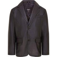 Infinity Leather Men's Men's 2 Button Leather Blazer Jacket - Bergen in Black | Size: 3XL