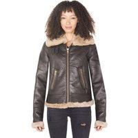 Infinity Leather Women's B3 Sheepskin Leather Flying Jacket-Portland in Brown | Size: 22
