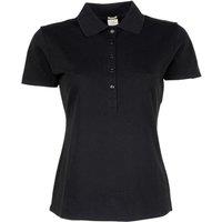 TEE JAYS Women's Luxury Stretch Short Sleeve Polo Shirt in Black | Size: 2XL