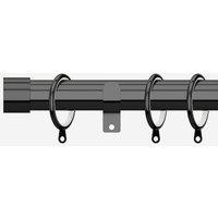 New Edge Blinds Black Nickel 28mm End Cap Fixed Length Metal Curtain Pole | Size: 190 cm