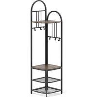 Costway 4-Tier Coat Rack 180cm Tall Entryway Shoes Shelf Organizer-Brown in Brown