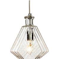 Netlighting Decanter 1 Light Ceiling Pendant Chrome Clear Decorative Glass E14 in Grey