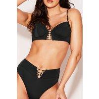 Ann Summers Women's Miami Dreams High Waisted Bikini Bottoms in Black | Size: 18