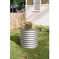 80cm Round Outdoor Galvanized Steel Flower Raised Garden Bed