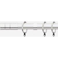 New Edge Blinds Polished Chrome 28mm Barrel Fixed Length Metal Curtain Pole in Metallic Silver | Size: 90 cm