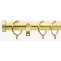 New Edge Blinds Brushed Gold 28mm Stud Fixed Length Metal Curtain Pole | Size: 60 cm