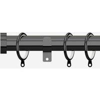 New Edge Blinds Black Nickel 28mm Stud Fixed Length Metal Curtain Pole | Size: 80 cm