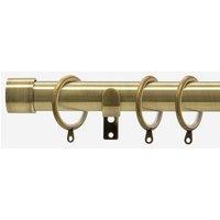 New Edge Blinds Antqiue Brass 28mm End Cap Fixed Length Metal Curtain Pole in Bronze | Size: 160 cm