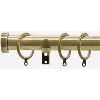 New Edge Blinds Antqiue Brass 28mm Stud Fixed Length Metal Curtain Pole in Bronze | Size: 95 cm