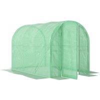 OUTSUNNY 3 x 2 x 2m Polytunnel Greenhouse with Door, Galvanised Steel Frame in Green
