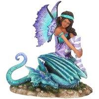 KDMD 16cm Dragon Perch Fairy Figurine in Brown
