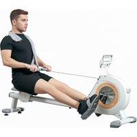 SPORTNOW 16-Level Magnetic Rowing Machine w/ LCD Monitor, White