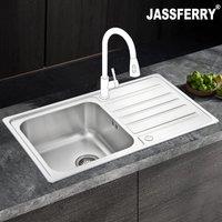 JASSFERRY Stainless Steel Kitchen Sink Reversible Drainer in Silver