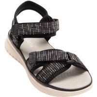IVACHY Women's Comfortable walking sandals -Advance rebounce technology- Velcro adjustable shoes in Black | Size: 4